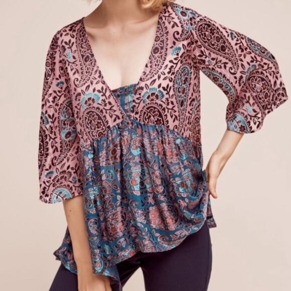 Anthropologie Floreat Valo burnout blouse - Picture 1 of 6